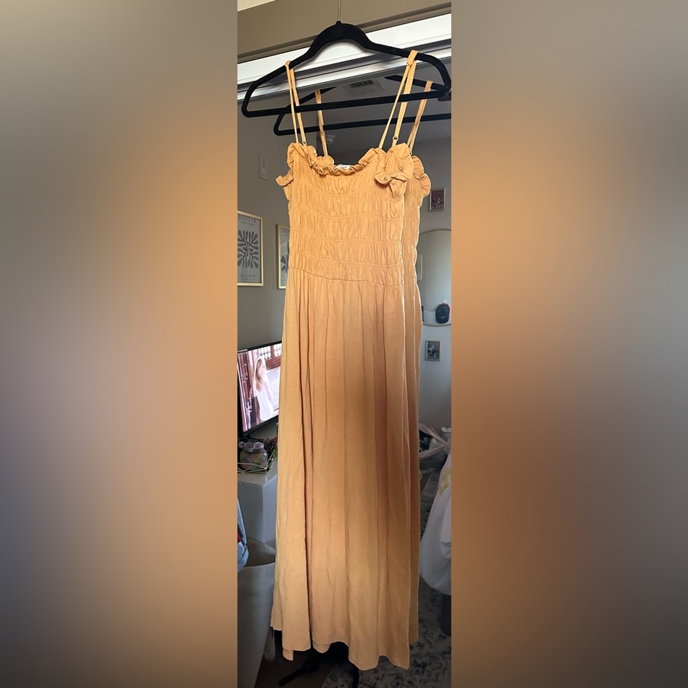 yellow/orange midi dress